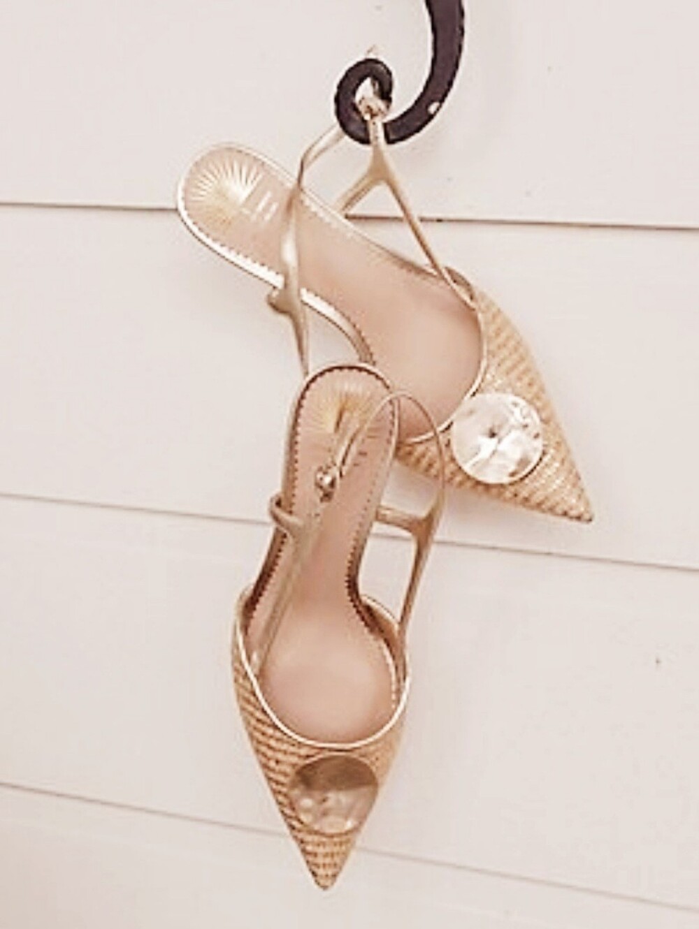 Antonio Melani Style by Simkins Lisa Raffia Ornamented Slingback Pumps